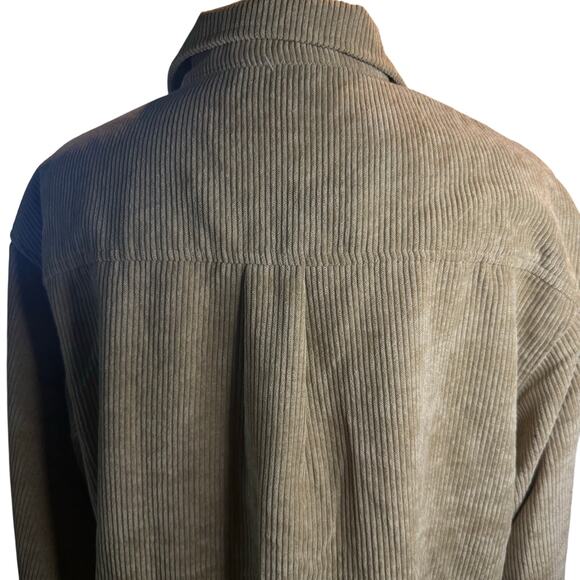 RSQ Men's Long Sleeve Button Front Corduroy Shirt Jacket, Tan, Medium NWT - Picture 3 of 7